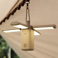 White and green rechargeable LED campsite lamp with built-in battery for outdoor use