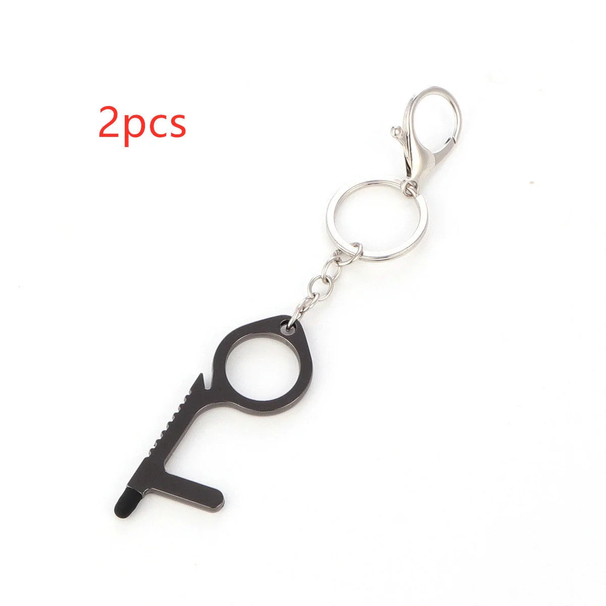 Alloy protective door opener keychain in various colours, 7.9cm in size
