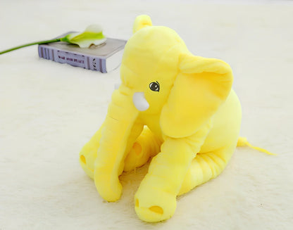 Soft 60cm grey elephant plush toy pillow with PP cotton filling for children's calming, in various colours like blue and pink