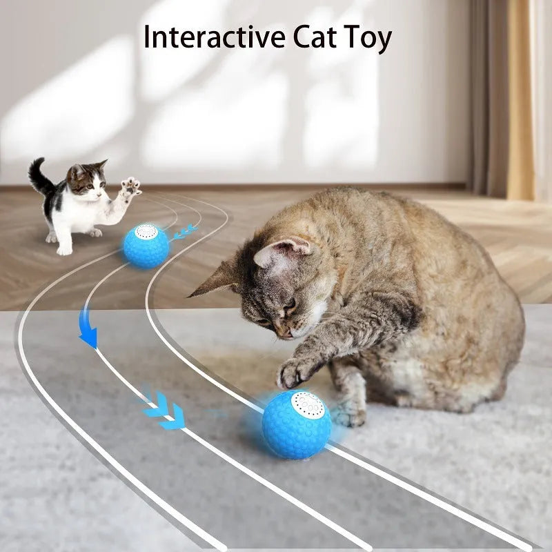 Remote control interactive cat ball toy with motorised rolling and sound effects