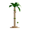 Vertical cat climbing frame with hemp rope scratching posts on a density board structure, in a canna colour.