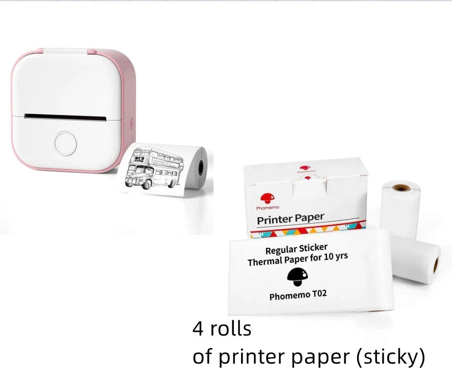 Portable Mini Thermal Label Printer with Bluetooth connectivity in various colours