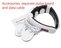 Cervical massager with 6 modes, white colour, ABS and gel construction, compact neck massage device
