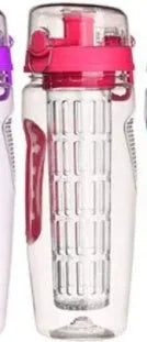 32oz Tritan fruit infusing water bottle with fruit cup infuser and leakproof design
