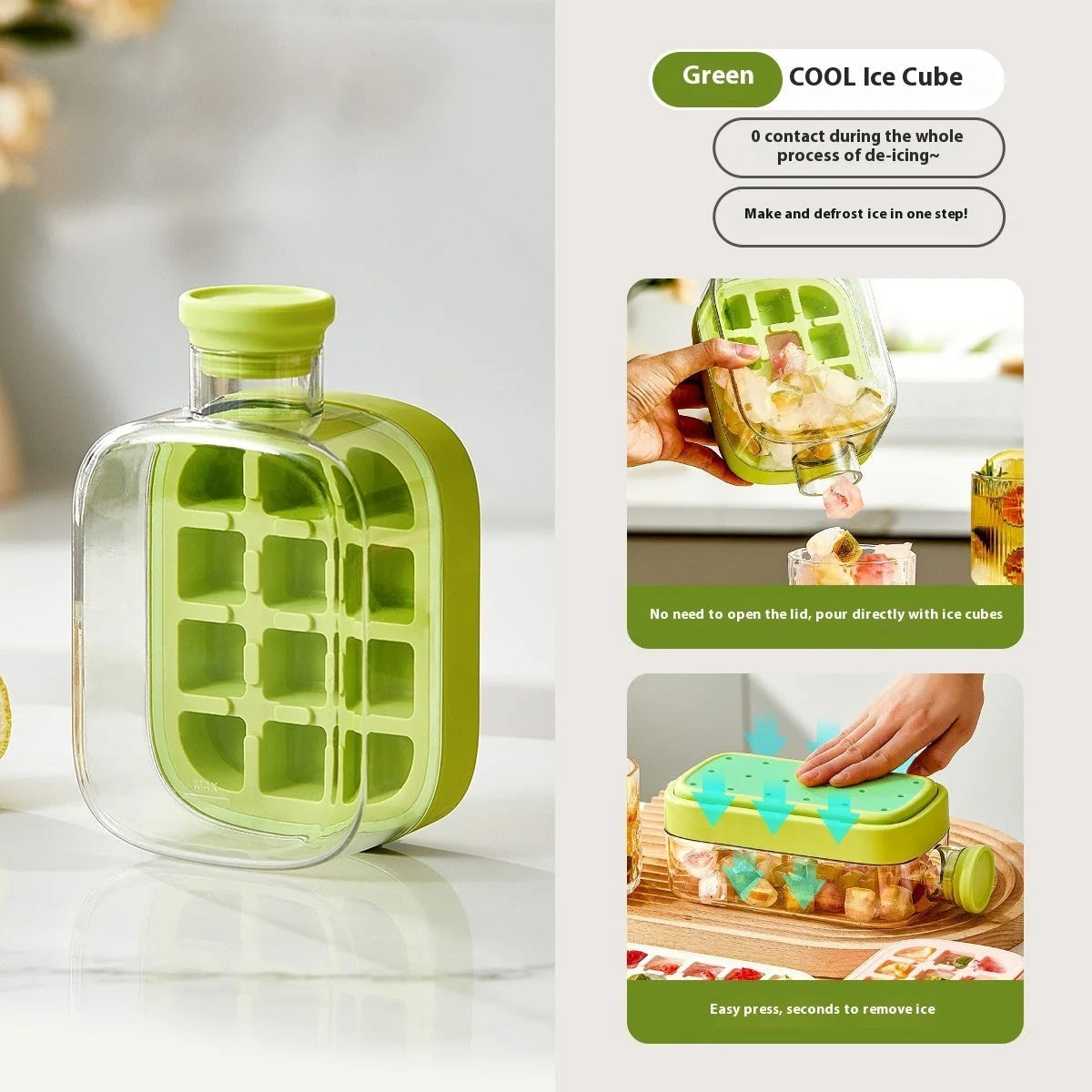 One-Click Molding Cooling Cup with instant ice maker and zero-contact design in various colours