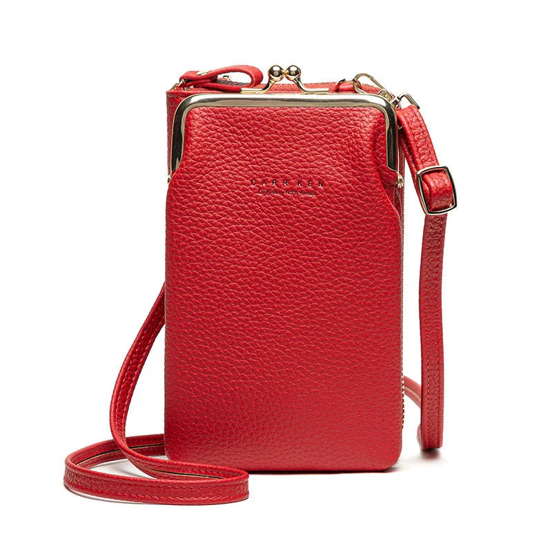 Stylish lychee pattern shoulder bag with a spacious interior and comfortable strap for everyday use