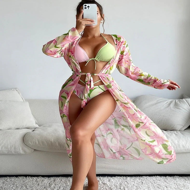 Bikini swimsuit with printed pattern in colour from picture one, sizes S to XL for women