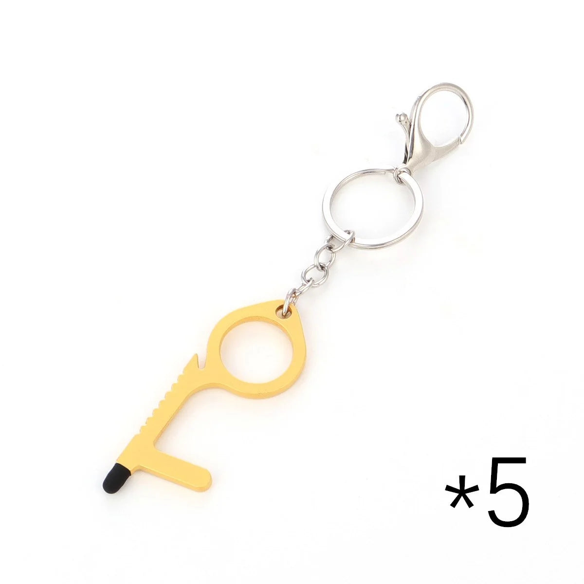 Alloy protective door opener keychain in various colours, 7.9cm in size