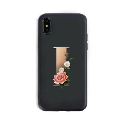 Alphabet silicone phone case showing individual letter design with TPU construction for iPhone protection
