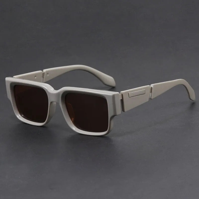 Square thick frame sunglasses in grey blue colour with UV protection