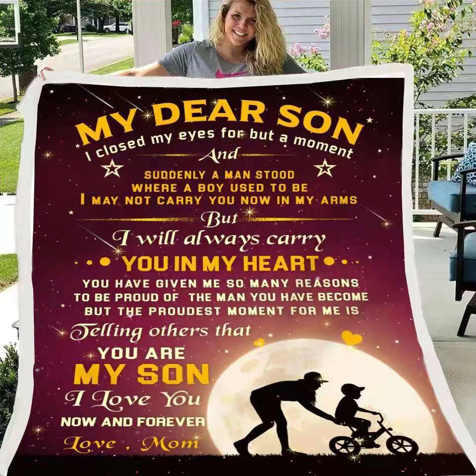 Digital printed letter to daughter blanket in soft lamb velvet flannel