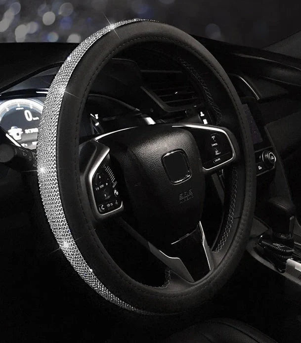 Universal car steering wheel handle set with anti-slip PU leather cover in various colours