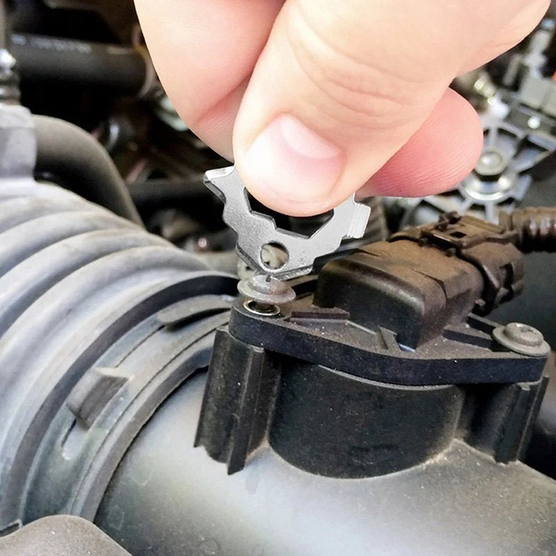 Compact stainless steel multi-tool key ring with over 20 functions