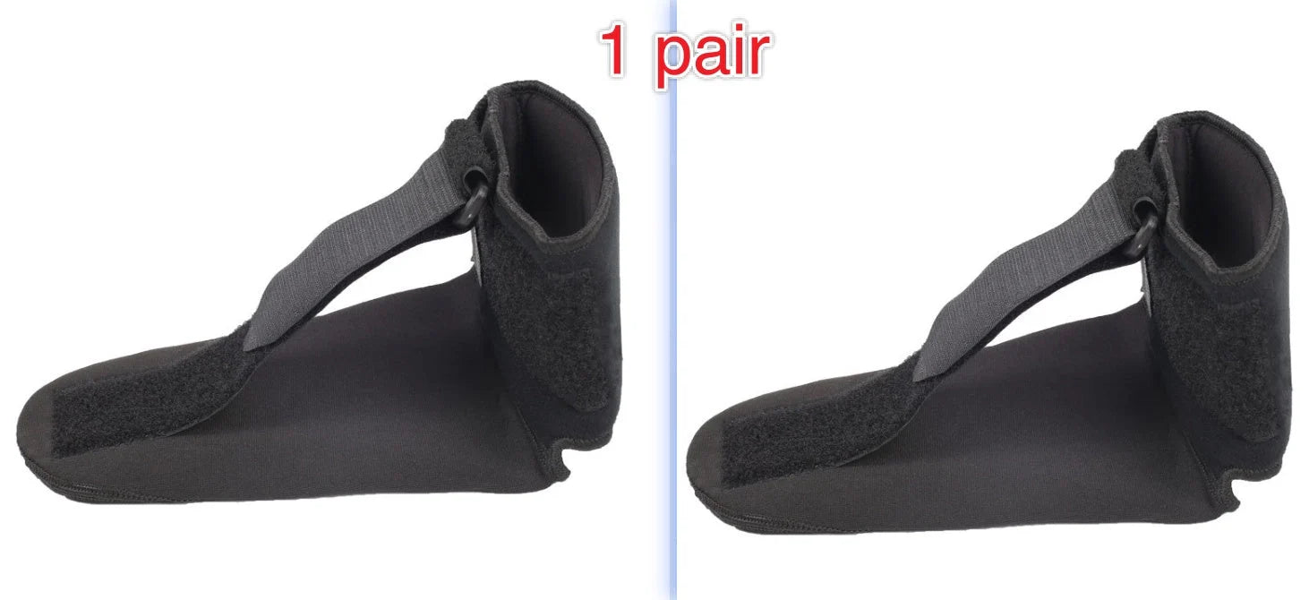 Adjustable ankle support orthosis for rehabilitation and sports, available in sizes S, M, L.