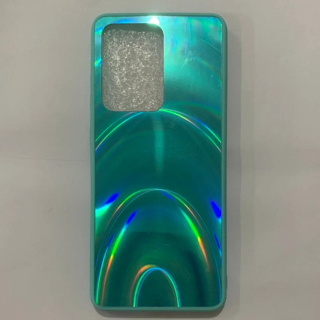 Marble pattern silicone phone case for Samsung Galaxy smartphone on a table.