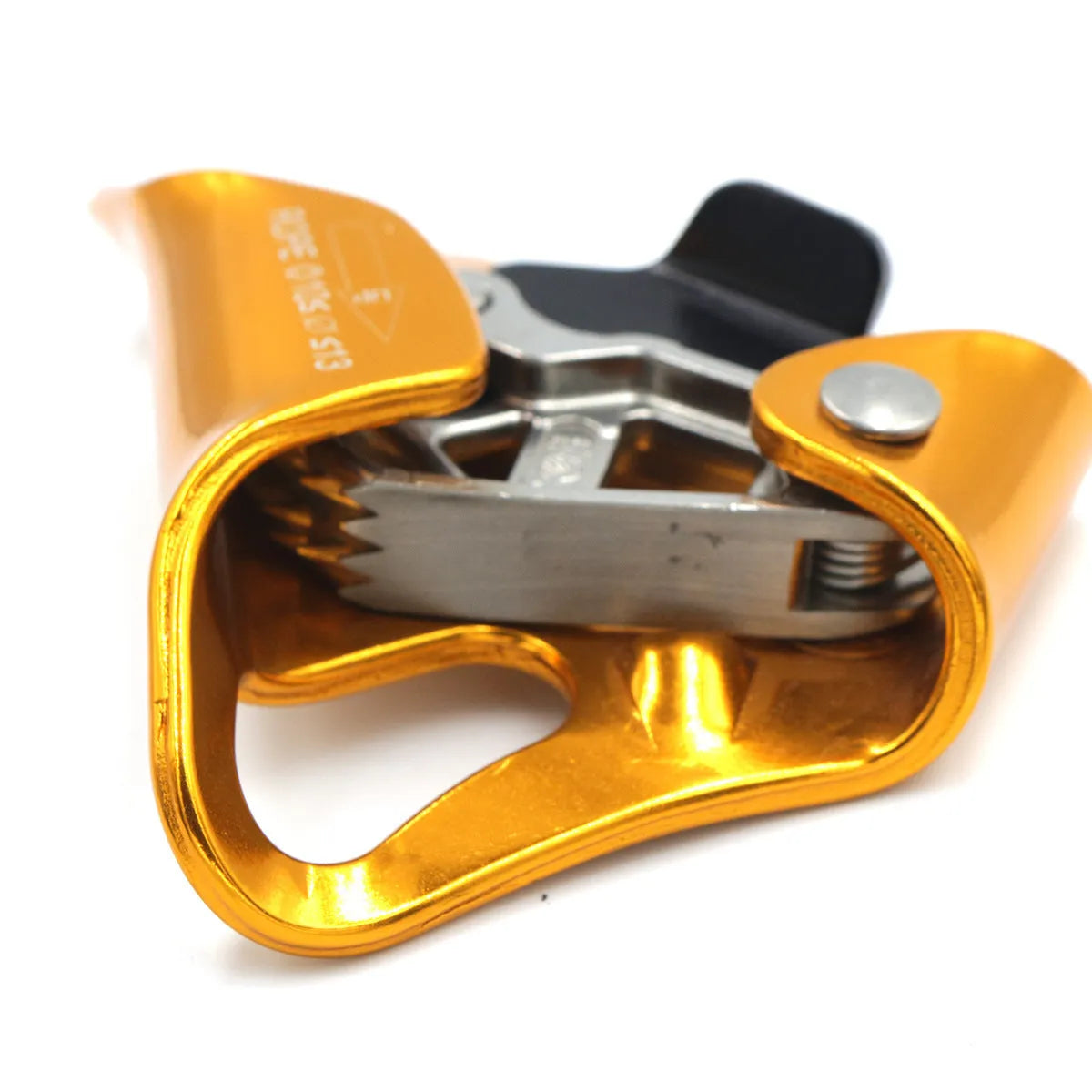 Pre-abdominal ascender in yellow, 7075 aluminium alloy, 150kg load capacity