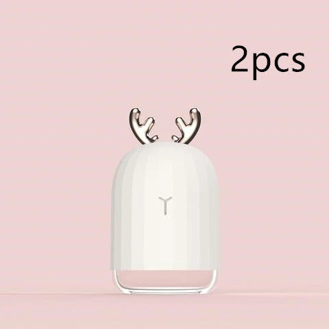 Compact USB-powered humidifier in a cute deer-shaped design for use in small rooms and offices