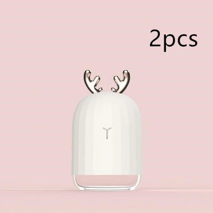 Mini humidifier in deer shape with USB charging, perfect for small spaces