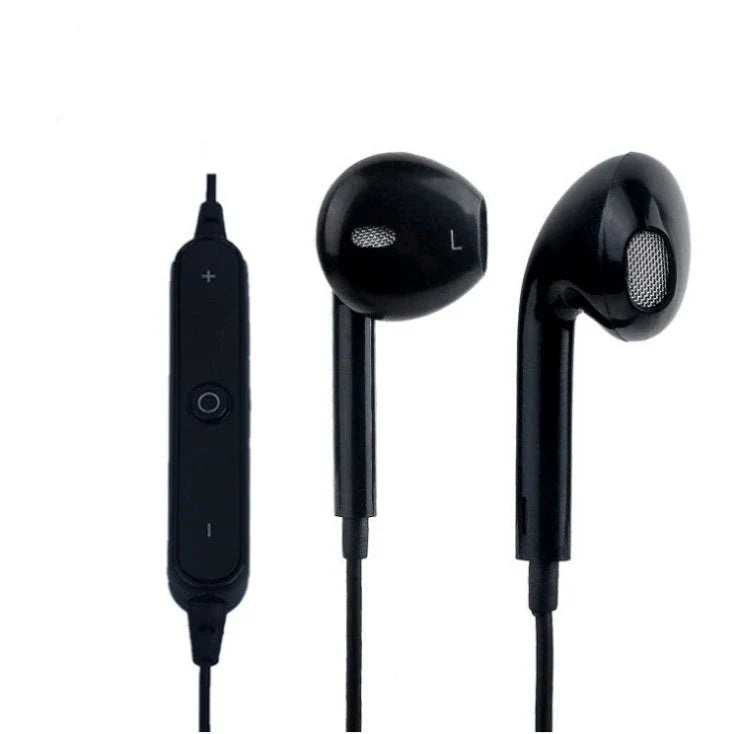 S6 Wireless Bluetooth Headset Sports Mini Stereo In-Ear Earphones in white and black