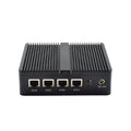 Compact metal fanless industrial mini host computer unit with connectivity ports.