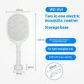Rechargeable electric mosquito swatter with LED light and ABS plastic shell