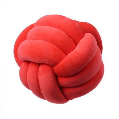 Knotted Plush Ball Design Round Throw Pillow in assorted colours and sizes