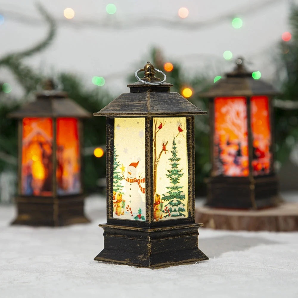 Christmas Santa Claus LED night light battery-powered hanging lantern for festive decoration