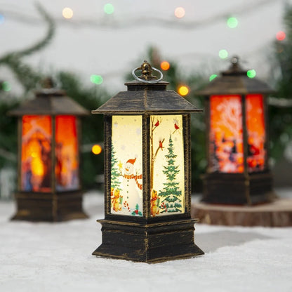 Christmas Santa Claus LED night light battery-powered hanging lantern for festive decoration