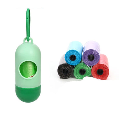 Six colourful dog poop bags for hygienic waste cleanup, size 22.5 * 30 cm