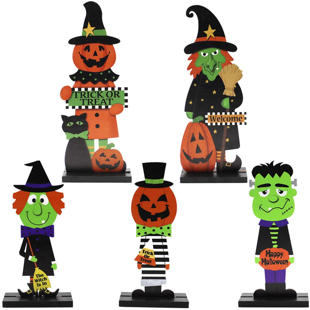Halloween Pumpkin Man Witch Table Decoration in premium plywood