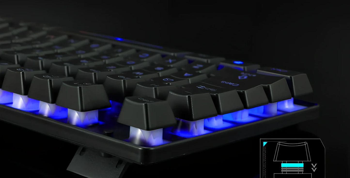 Wired gaming keyboard and mouse combo with USB connectivity and 1000dpi optical resolution
