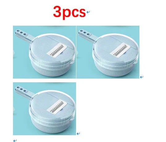 8-in-1 Multipurpose Mandoline Slicer with Interchangeable Stainless Steel Blades for Slicing, Dicing, and Shredding Vegetables, Fruits, and Cheeses