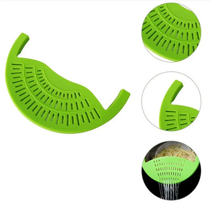 Versatile silicone pot strainer - a compact and durable kitchen tool for efficient draining of pots, pans, and bowls