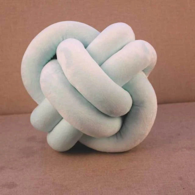 Knotted Plush Ball Design Round Throw Pillow in assorted colours and sizes