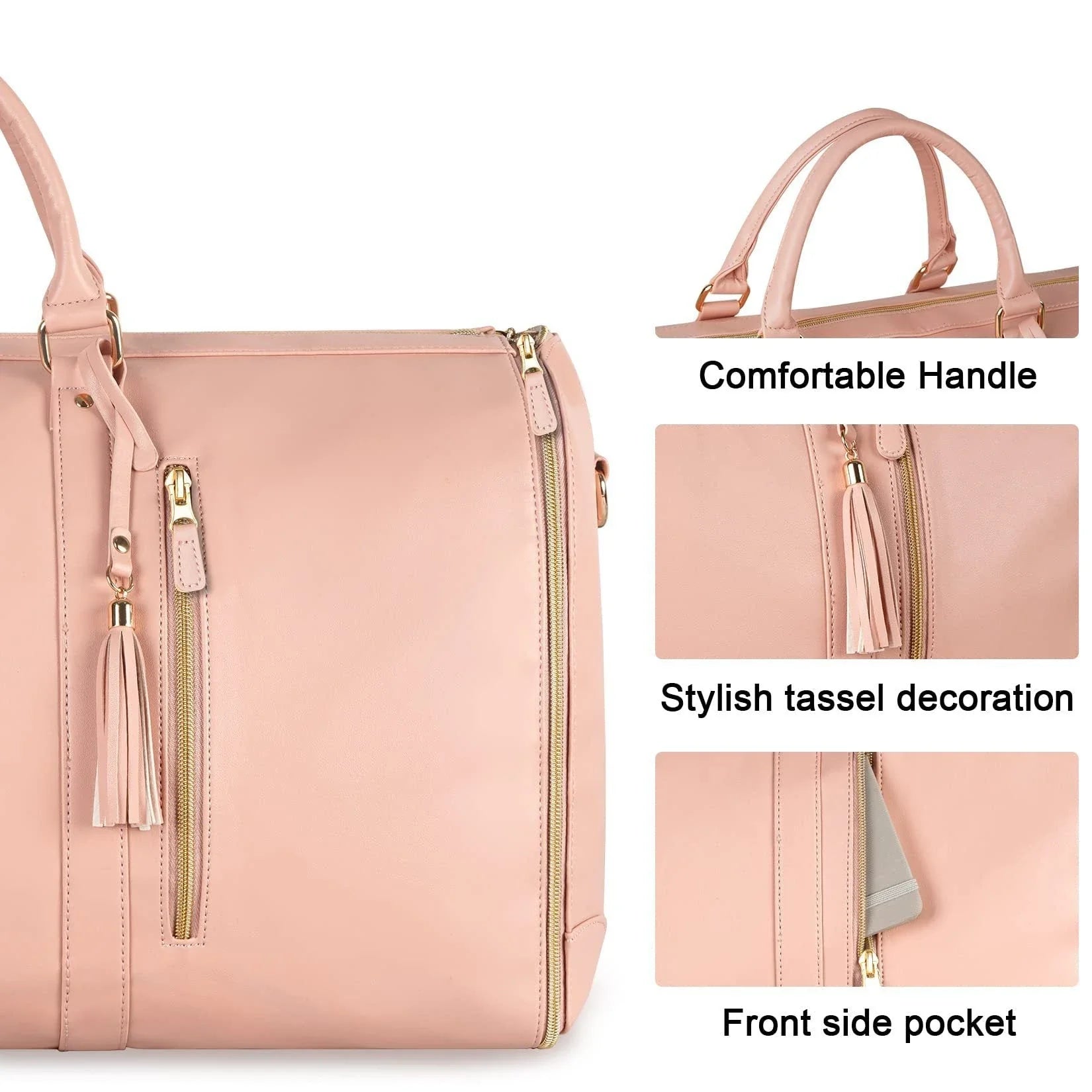 Spacious Travel Duffle Bag: Versatile Women's Handbag with Foldable Suit Compartment and Waterproof Design