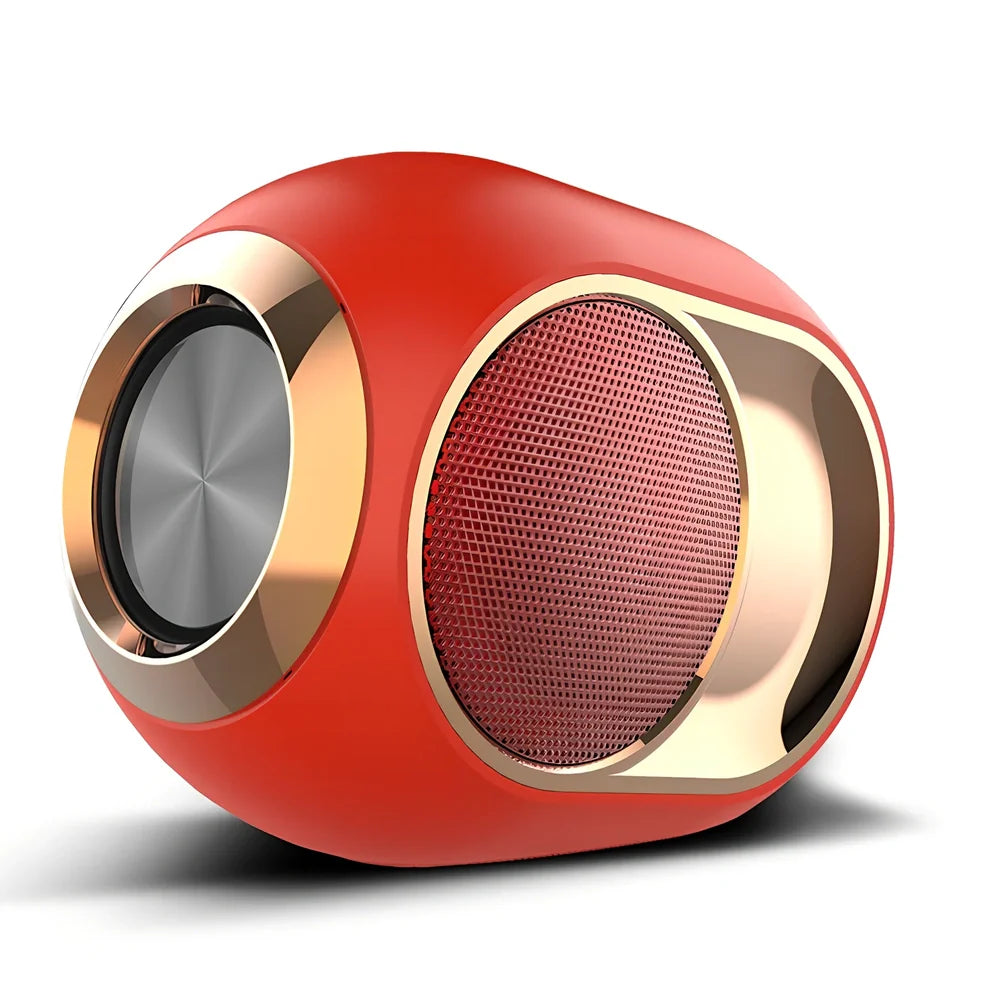 X6 Bluetooth speaker in black with 5W subwoofer, USB port, and 1200mAh battery for wireless audio