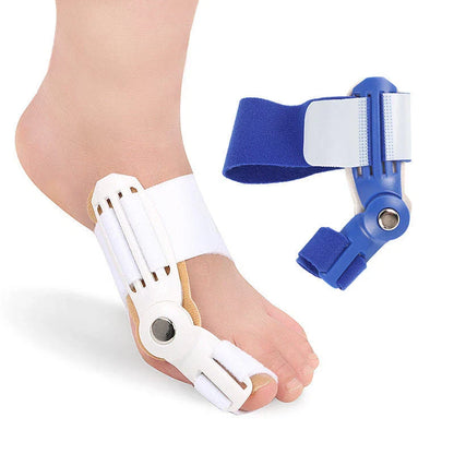 Hallux Valgus Corrector Plastic Toe Sleeves with adjustable straps for bunion relief and toe alignment