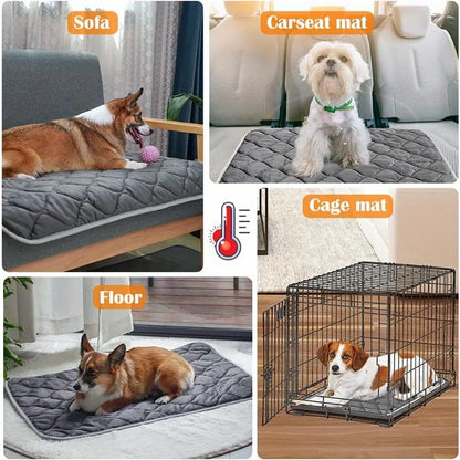 Self-heating thermal pet pad for dogs and cats with non-slip bottom