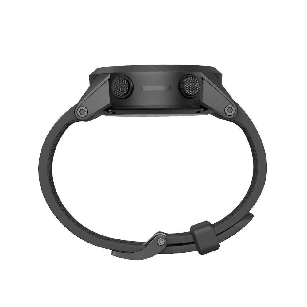 26mm wide black silicone watch strap with stainless steel button for Jiaming watches
