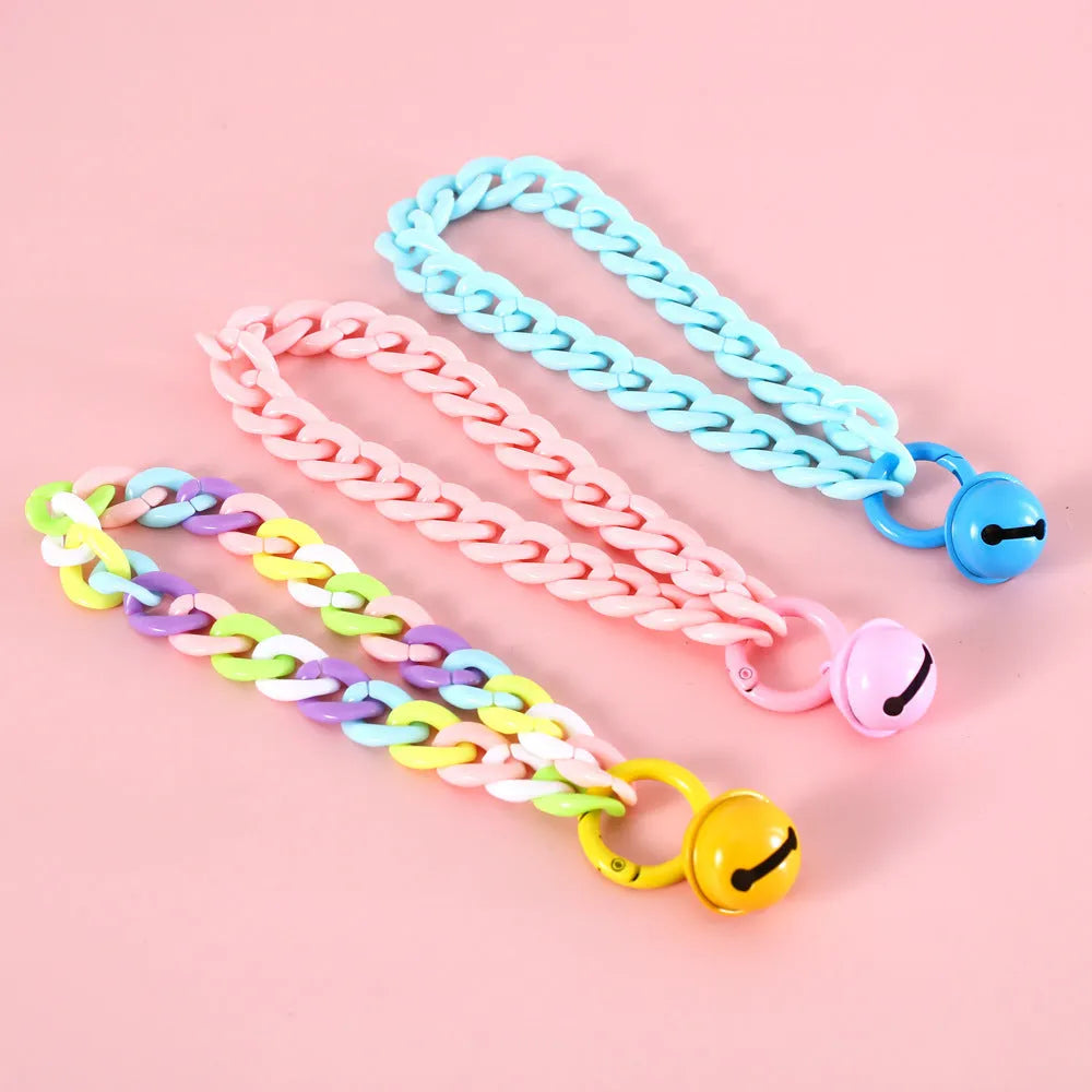 Adjustable plastic pet collar in macaron candy colours for cats dogs rabbits with S and M sizing