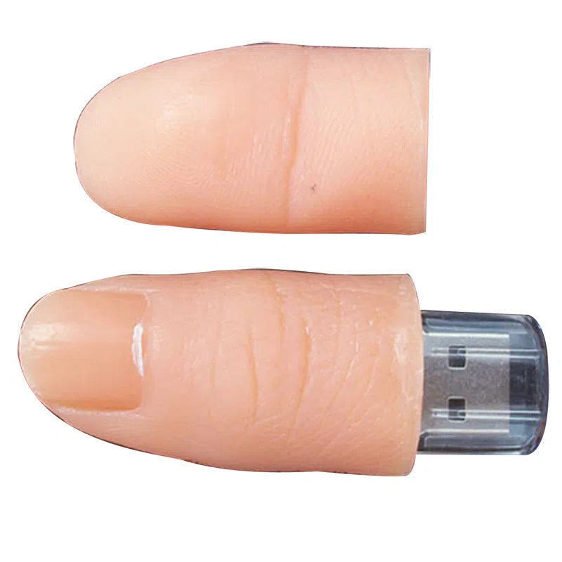Silicone finger USB 2.0 flash drive in black with compact shape