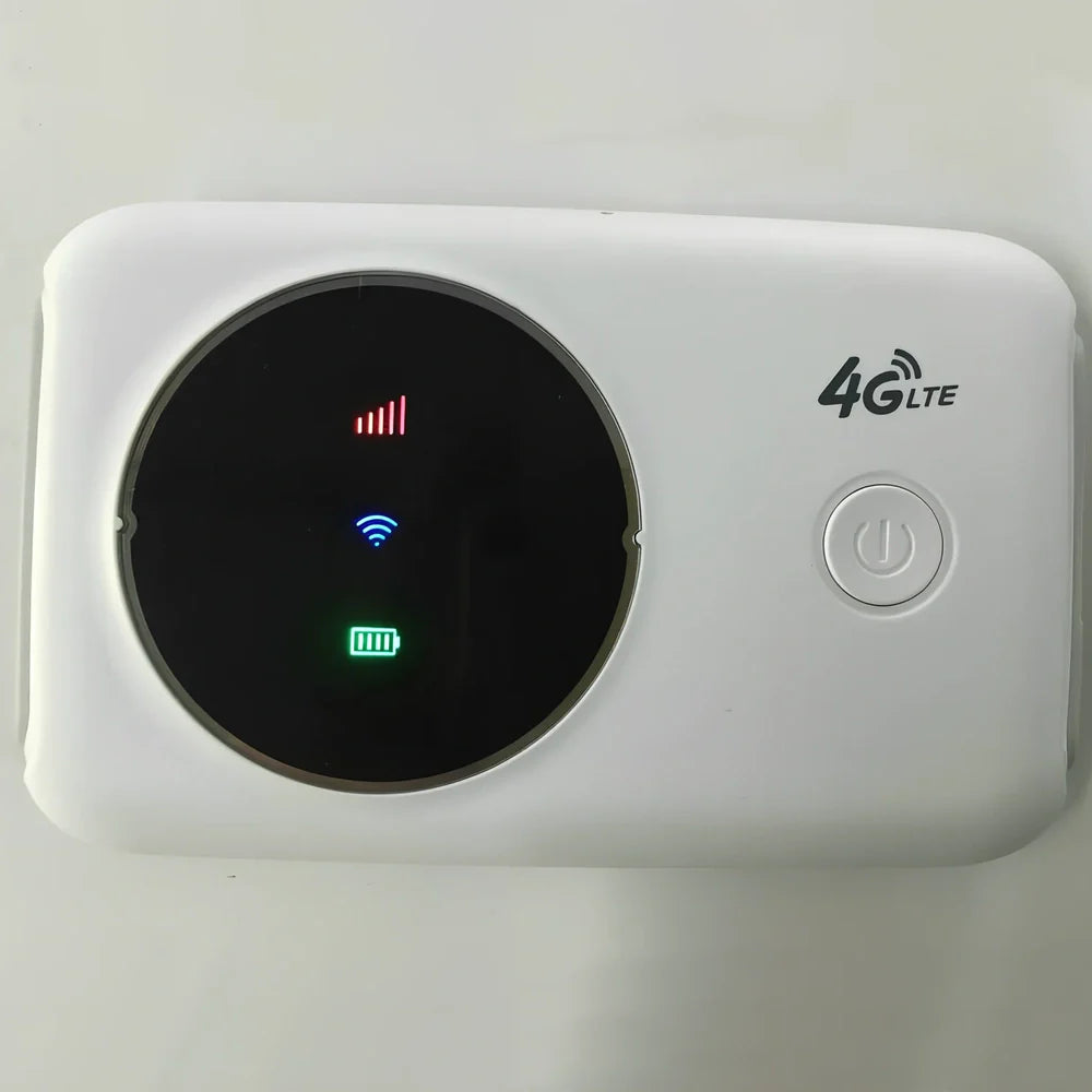 White 4G wireless router with 150Mbps speed, dual band 5GHz support, and SIM card slot for secure connectivity