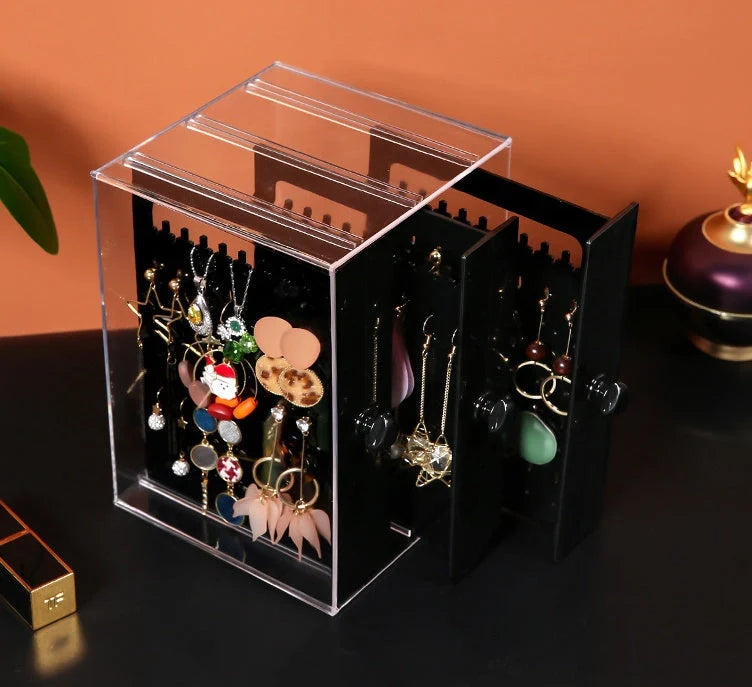 Clear acrylic cosmetic storage box for organizing beauty products