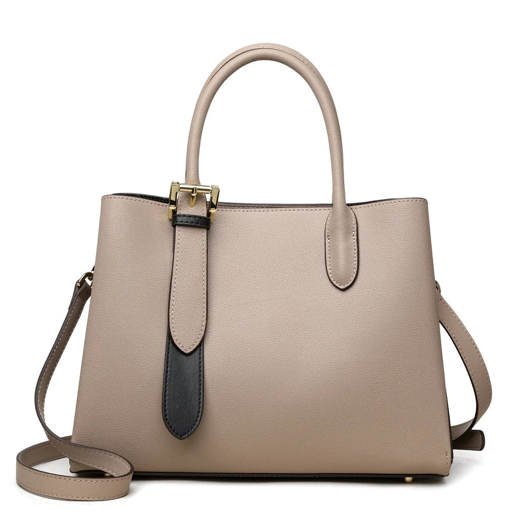 Niche contrast colour one shoulder western style genuine leather bag in Lotus Pink, horizontal square shape with slit pocket