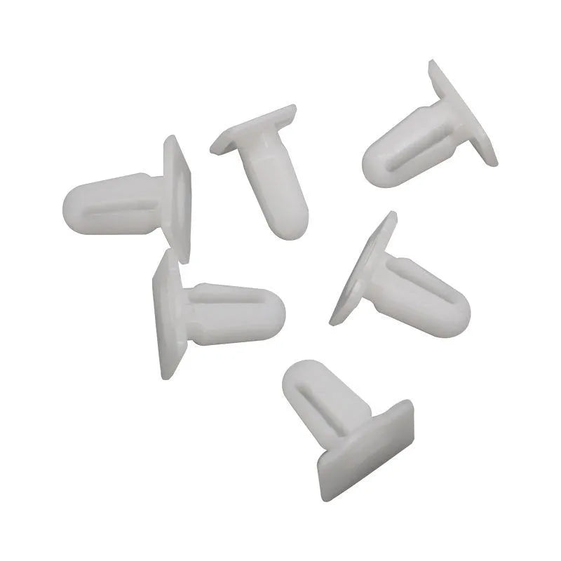 60-piece set of D318 style black plastic automobile glue nails and buckles for interior trim panels.