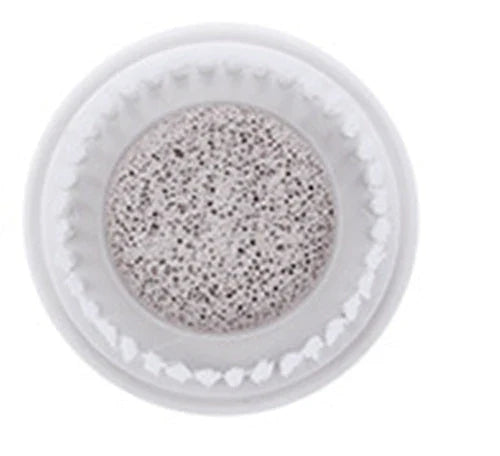 Electric bathing brush with white waterproof silicone bristles and ergonomic handle