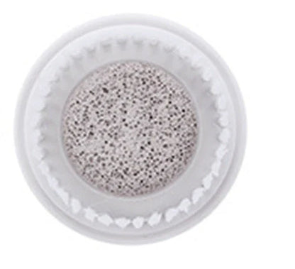 Electric bathing brush with white waterproof silicone bristles and ergonomic handle