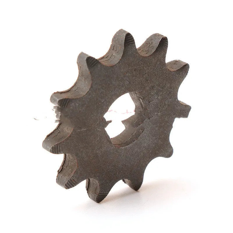 Single 11-tooth cast iron non-circular gear for a 25hT8F motorcycle chain reduction motor.