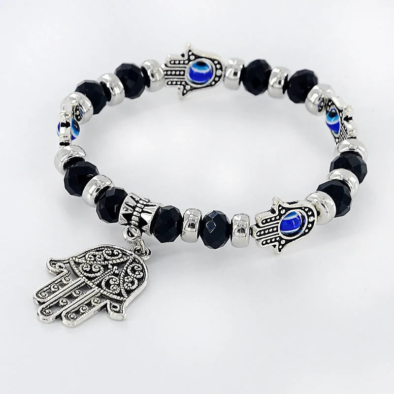 Devil's Eye Beaded Bracelet in alloy with artificial gems, available in multiple colours