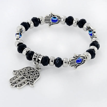 Devil's Eye Beaded Bracelet in alloy with artificial gems, available in multiple colours